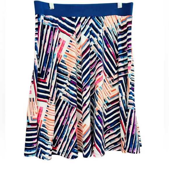 KIKIT Colorful Geometric Patterned fit and flare Skirt size Large - Picture 1 of 5